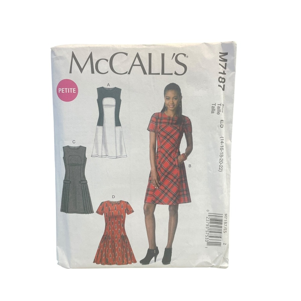McCall's M7187 Misses/Miss Petite Dress Sizes 14-22 Flare Pleated Gathered